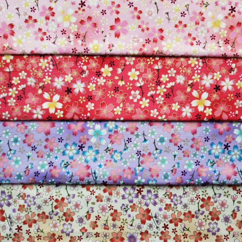 Home Fashion Textiles - Cotton Gold Foil Printed Fabric Japanese