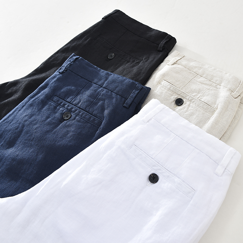 Home Textiles Store - Japanese style simple men's linen casual
