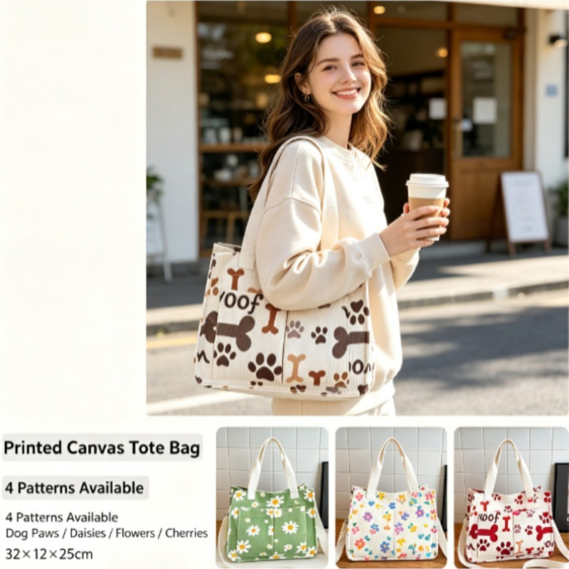Home Textiles Store - Fashion Corduroy Eco Bag, Large Capacity