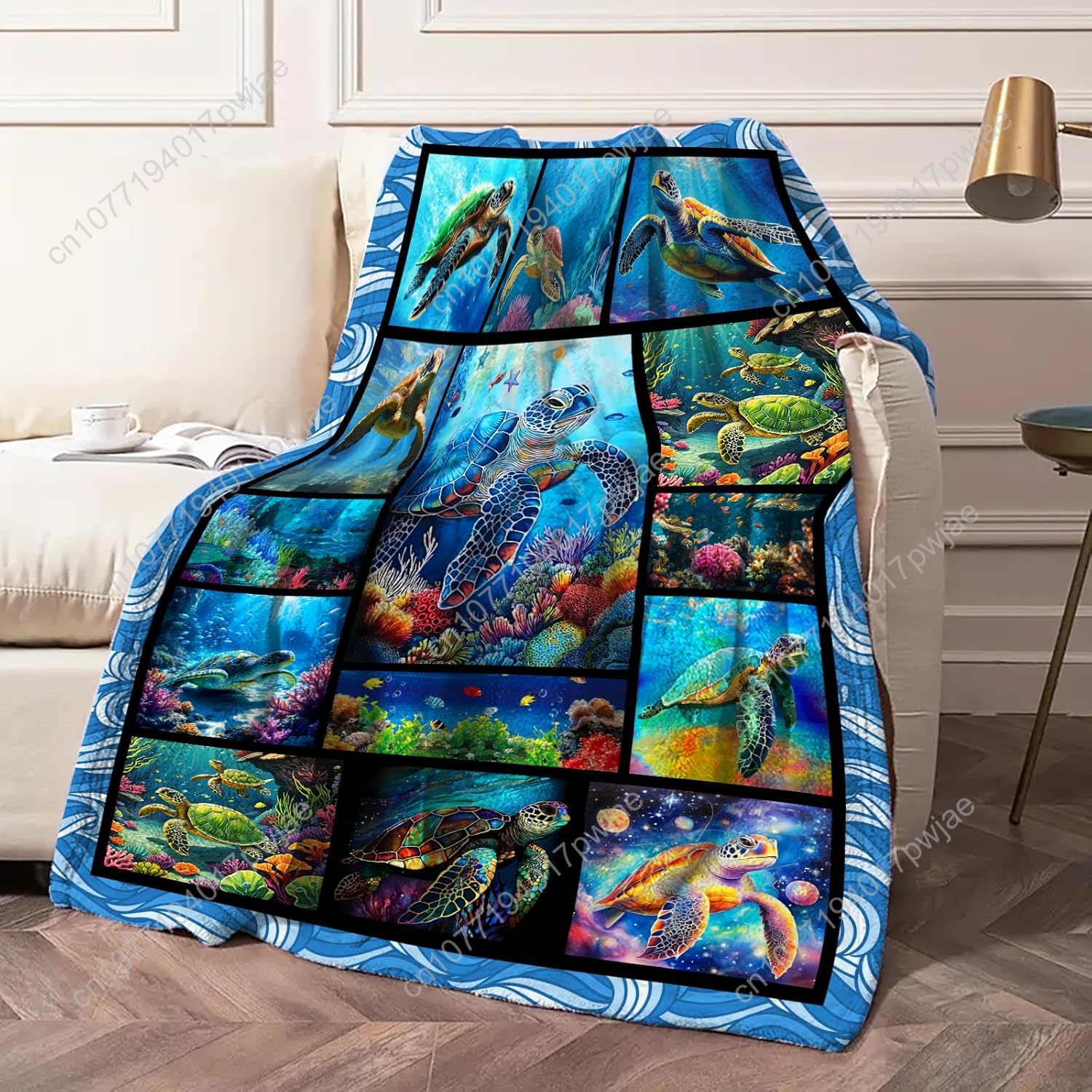 Sea Turtle Flannel Throw Blank - Home Textiles & Furnishings recension och pris