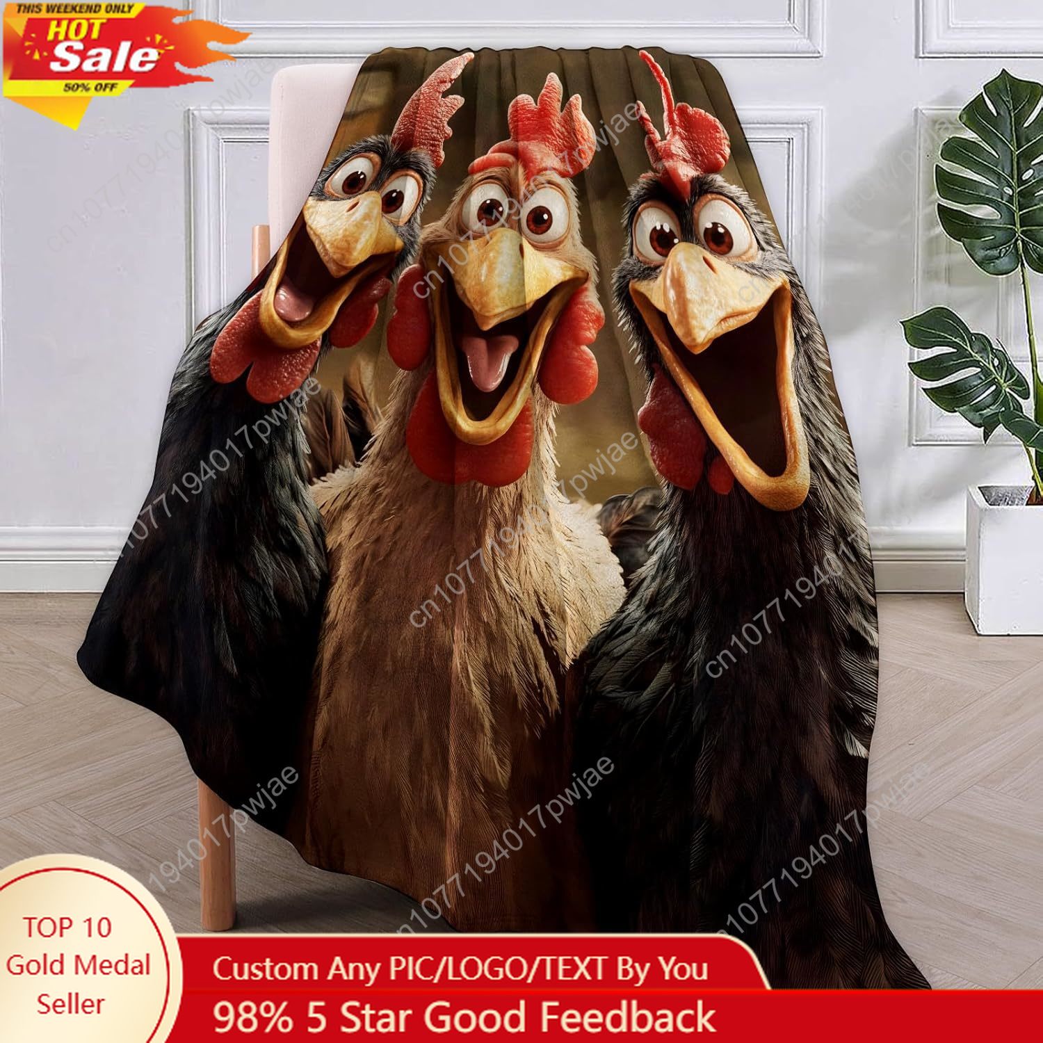 Chickens Blanket Gifts for Wom - Home Textiles & Furnishings recension och pris