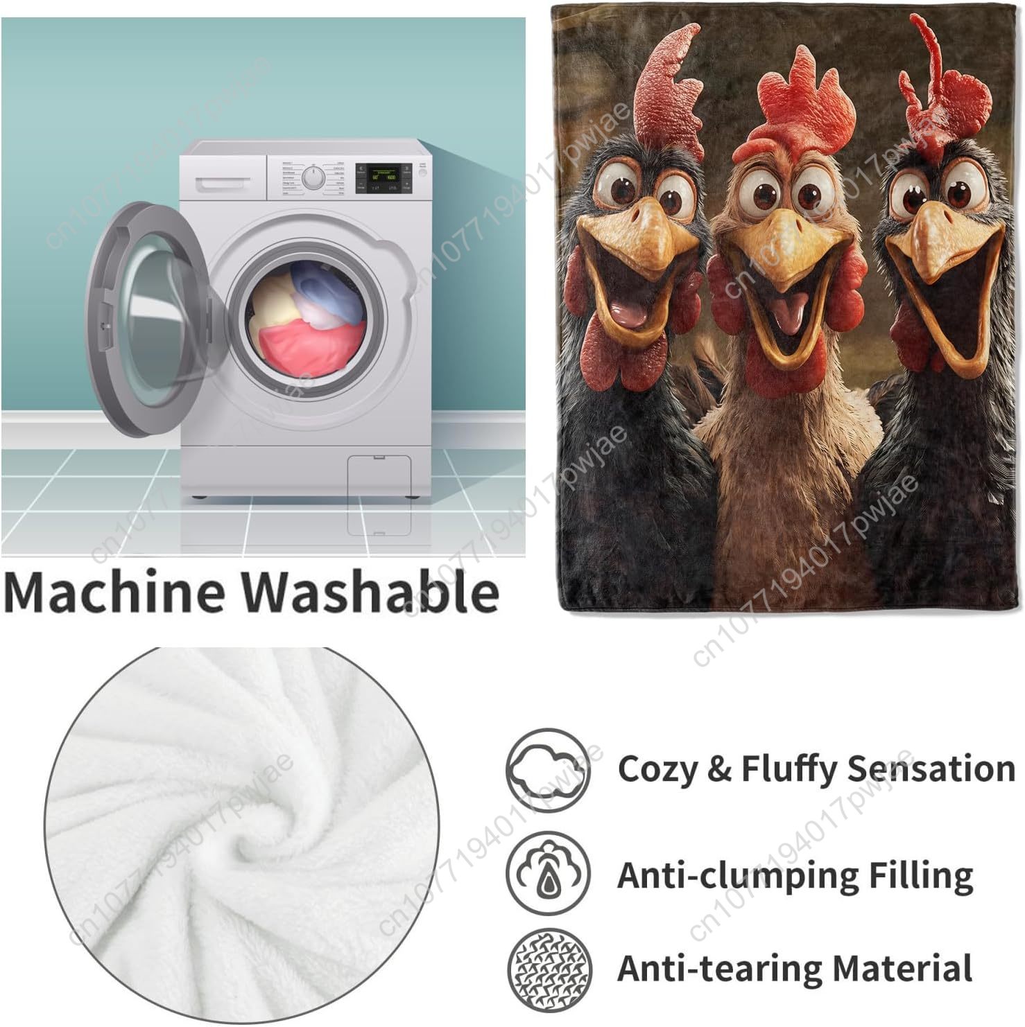 Chickens Blanket Gifts for Wom - Home Textiles & Furnishings recension och pris