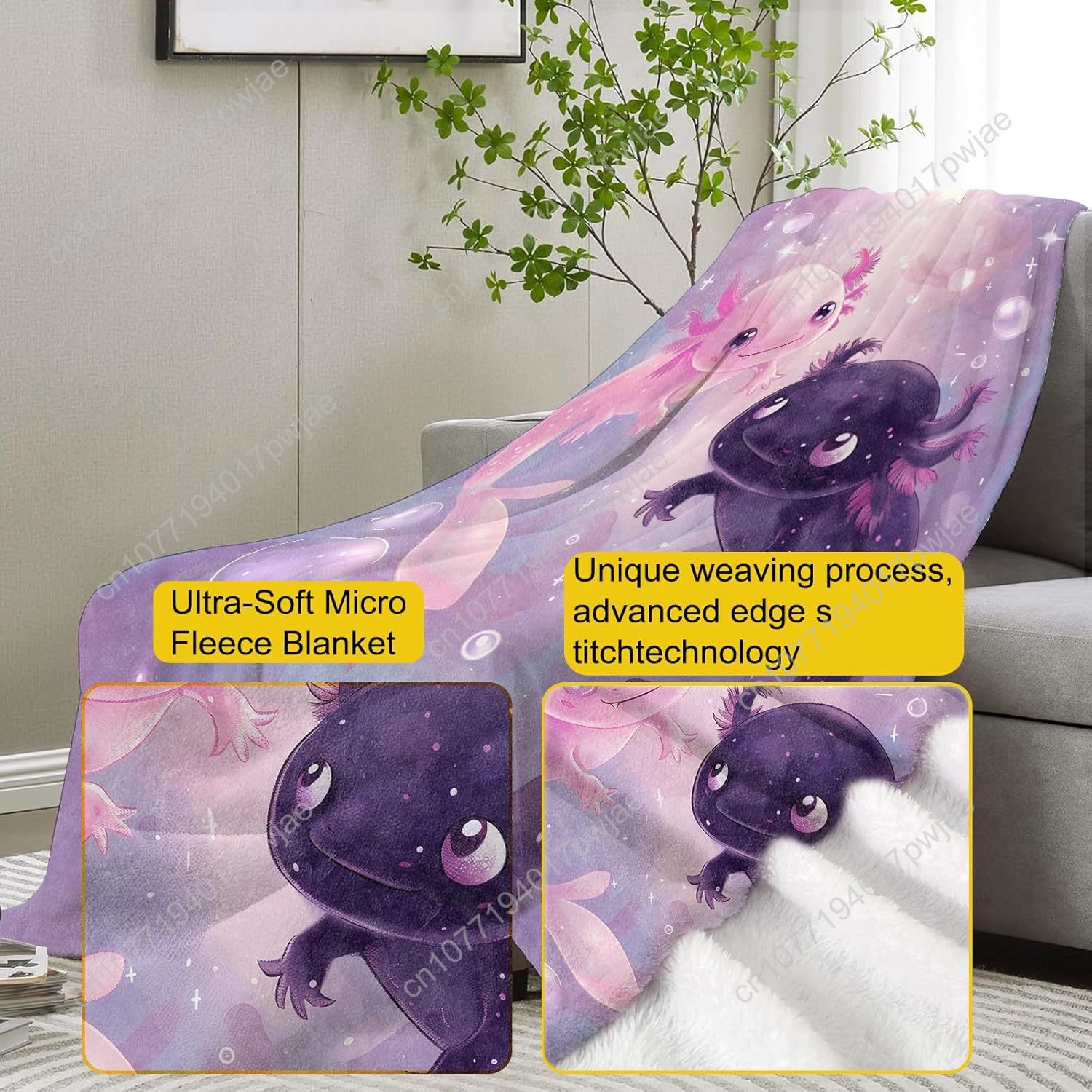 Axolotl Blanket Cute Axolotls  - Home Textiles & Furnishings recension och pris