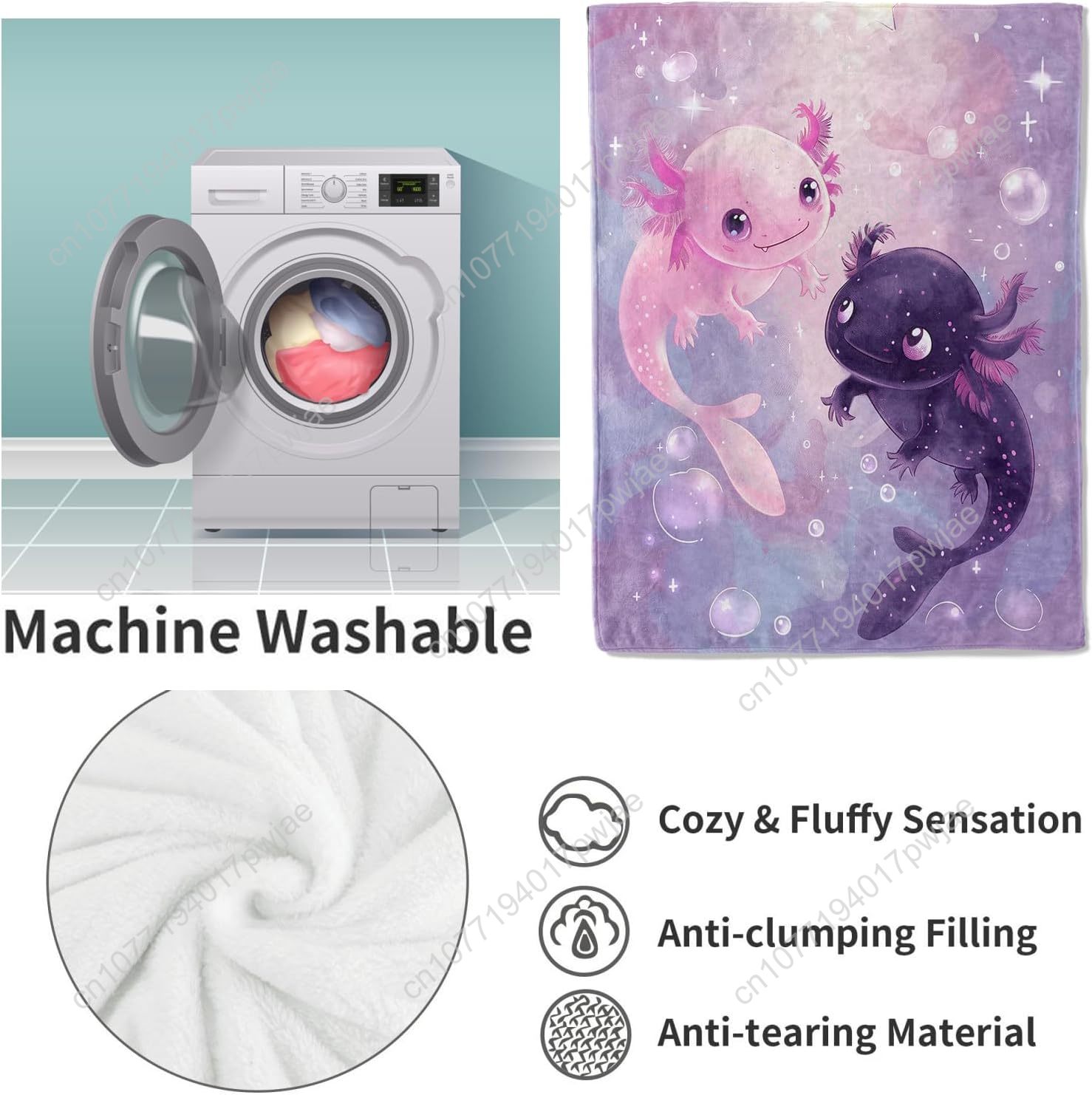 Axolotl Blanket Cute Axolotls  - Home Textiles & Furnishings recension och pris