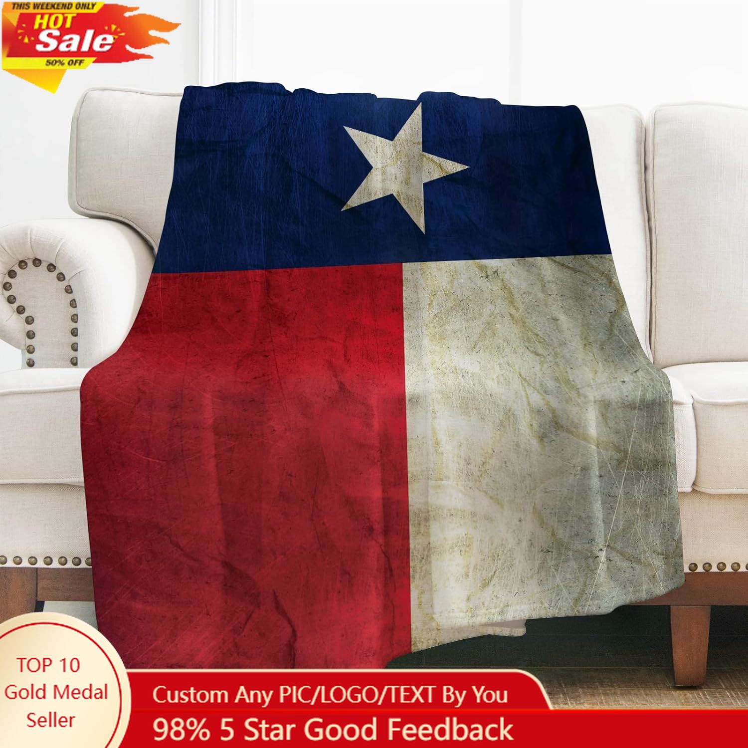 Levens Texas Flag Throw Blanke - Home Textiles & Furnishings recension och pris
