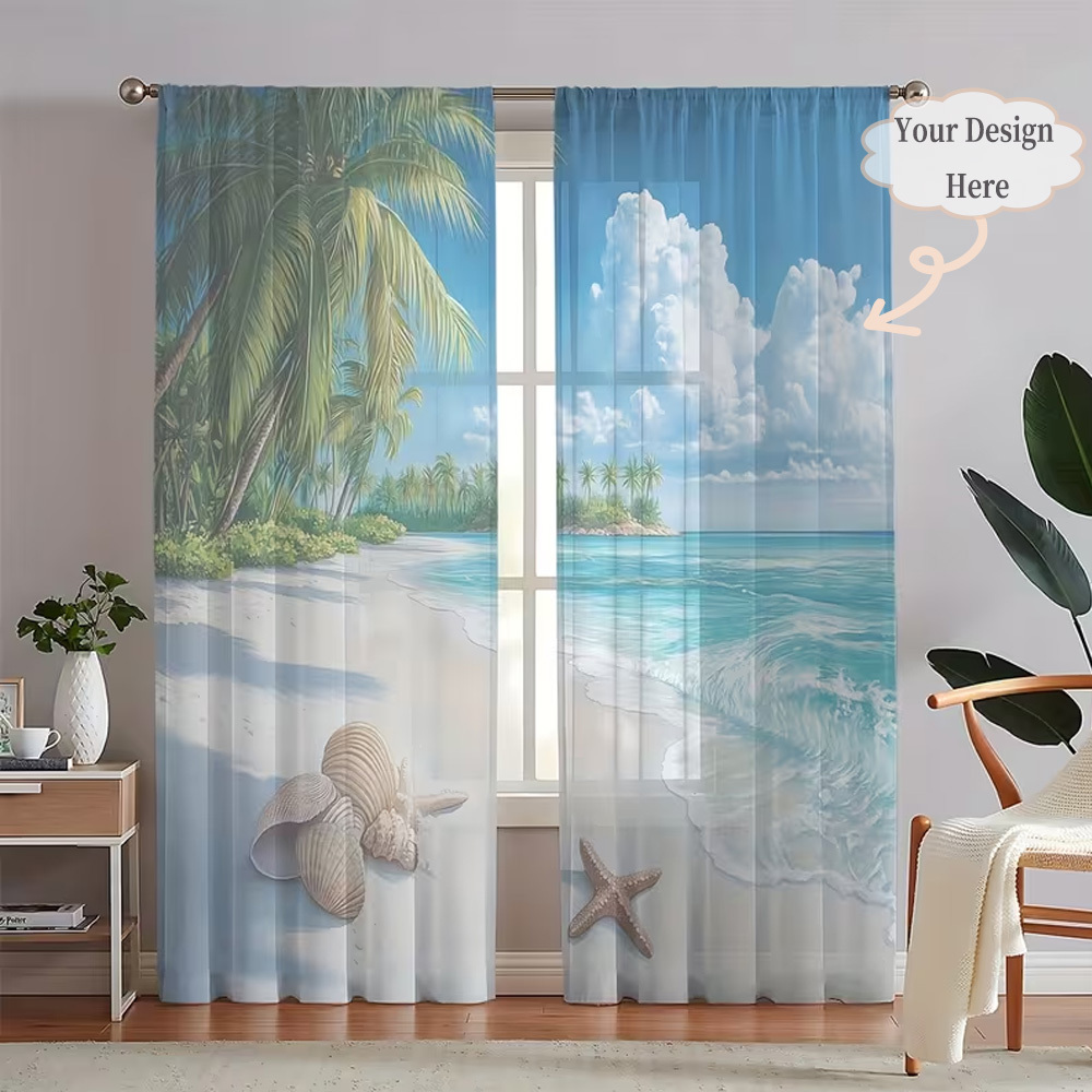 Custom 2D Flat 2pcs Sheer Curt - Home Textiles & Furnishings recension och pris
