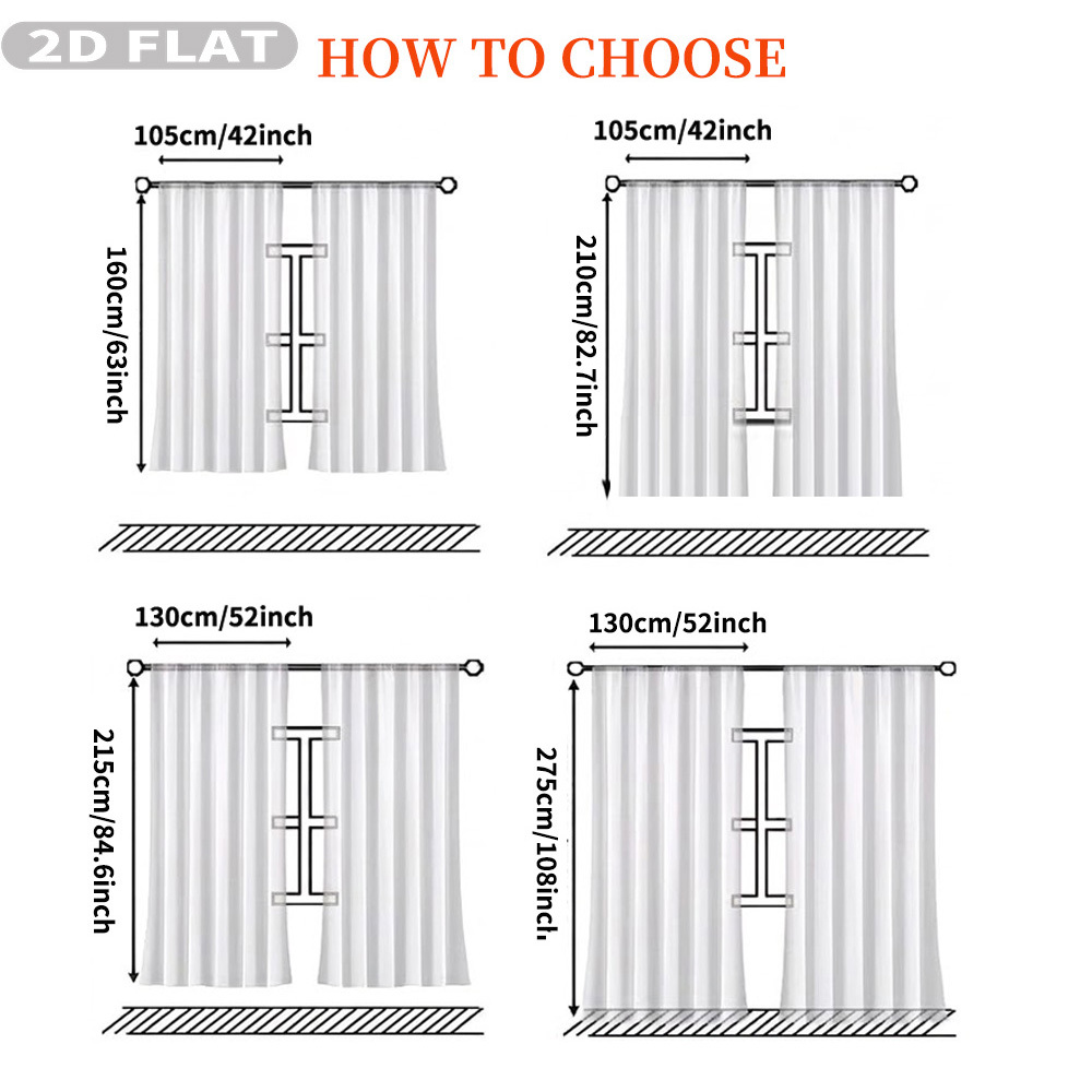 Custom 2D Flat 2pcs Sheer Curt - Home Textiles & Furnishings recension och pris