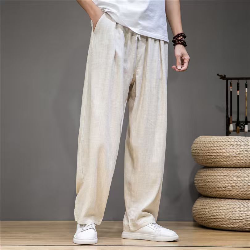 Men's Cotton Linen Straight Le - Home Textiles Store recension och pris