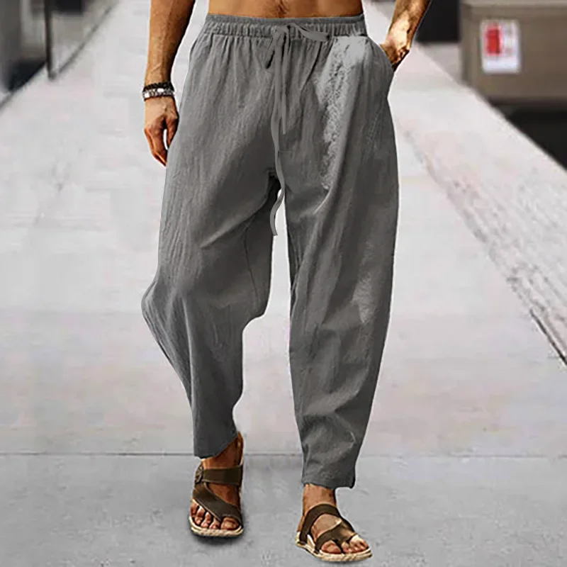Men's Cotton Linen Straight Le - Home Textiles Store recension och pris