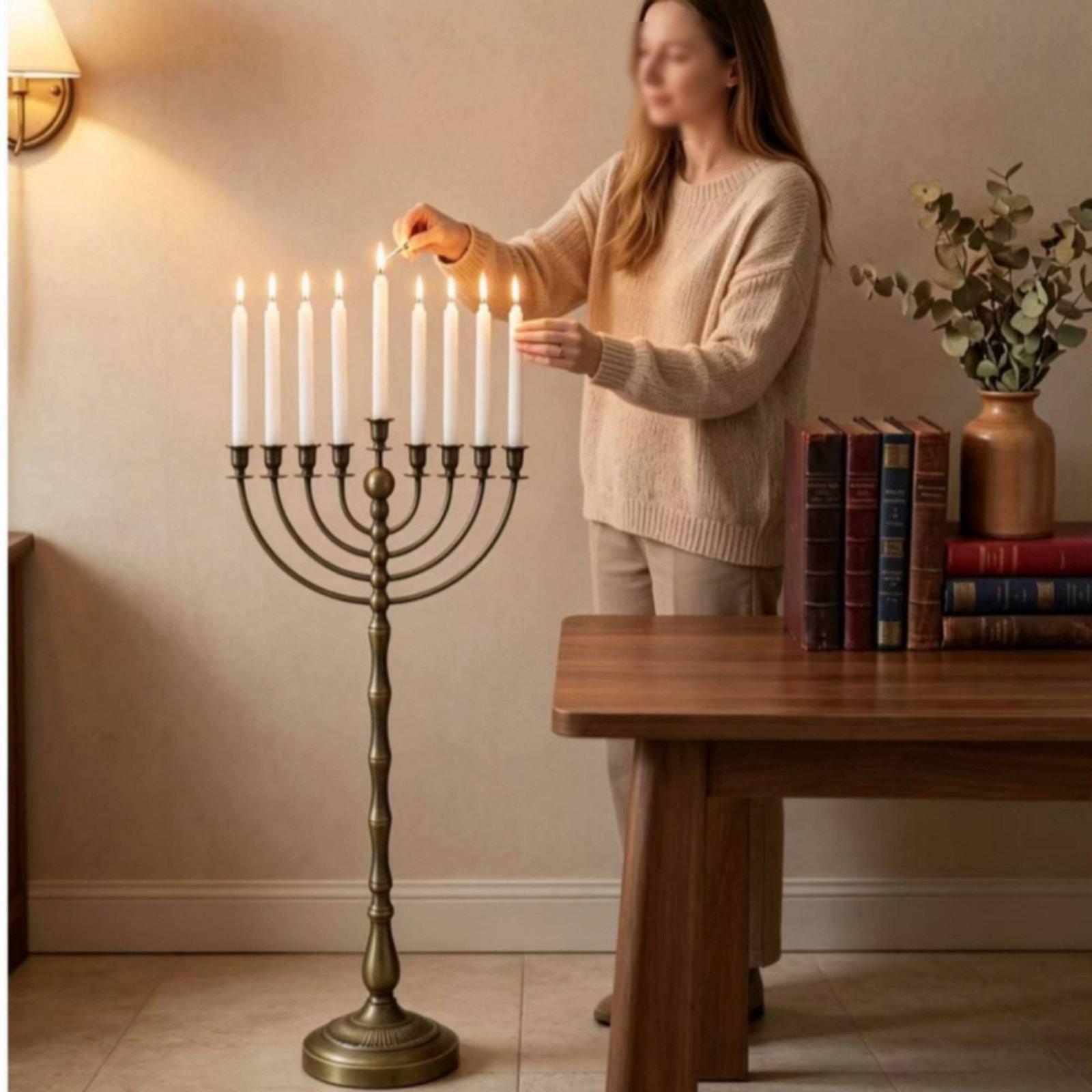 Antique Bronze Menorah Stand M - Home & Hotel Textiles Private Limited recension och pris