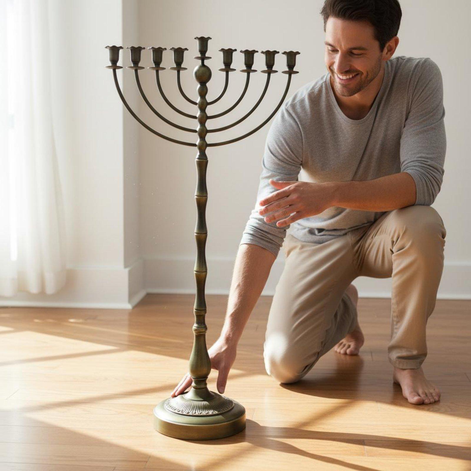Antique Bronze Menorah Stand M - Home & Hotel Textiles Private Limited recension och pris