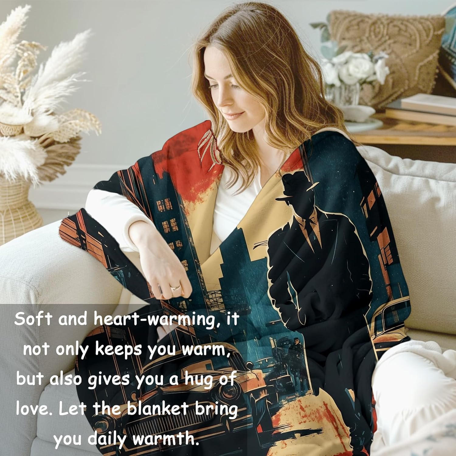 Noir Detective Blanket Gifts f - Home Textiles & Furnishings recension och pris