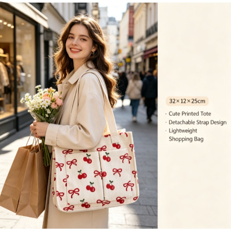 Fashion Corduroy Eco Bag, Larg - Home Textiles Store recension och pris