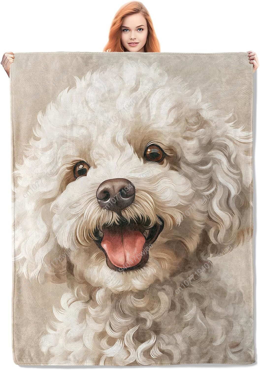 Joyful Poodle Portrait Blanket - Home Textiles & Furnishings recension och pris