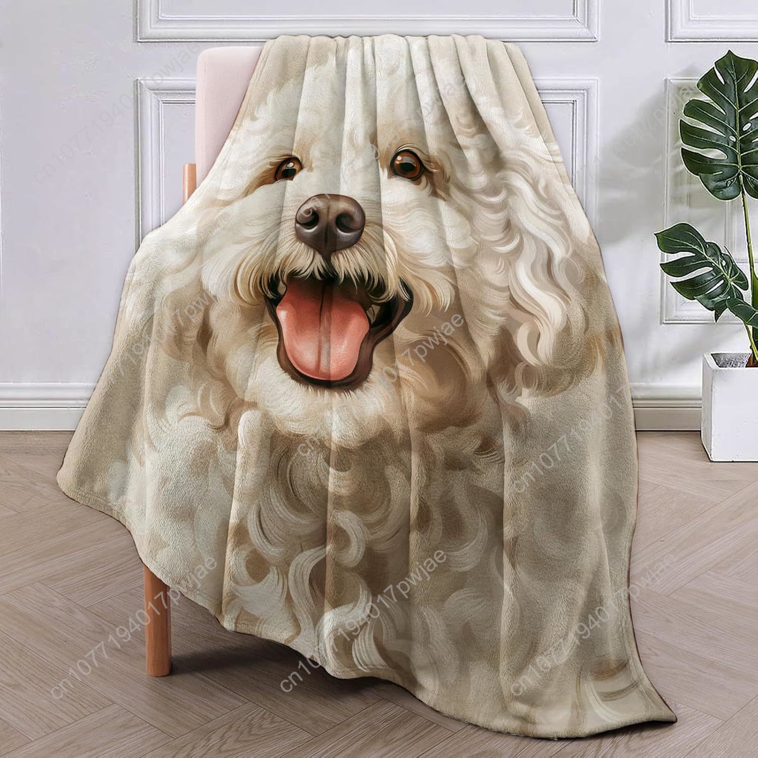 Joyful Poodle Portrait Blanket - Home Textiles & Furnishings recension och pris