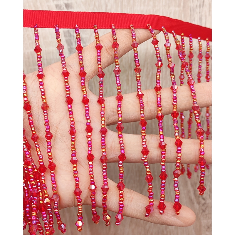 10cm Wide Seed Beads and Cryst - Home Fashion Textiles recension och pris