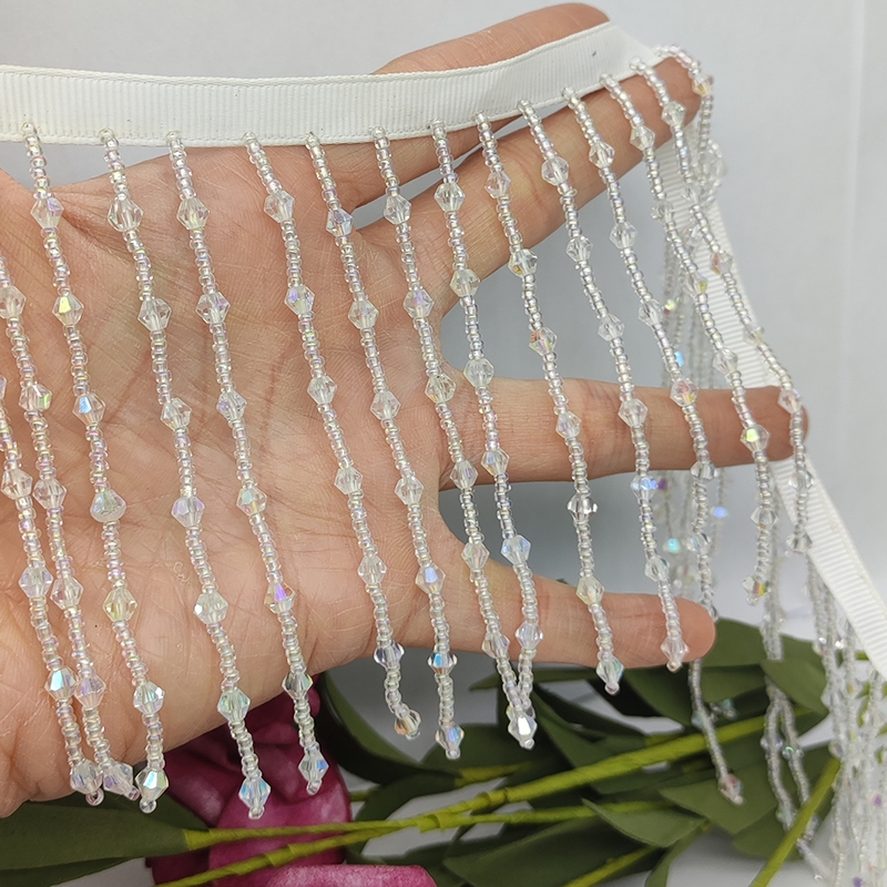 10cm Wide Seed Beads and Cryst - Home Fashion Textiles recension och pris